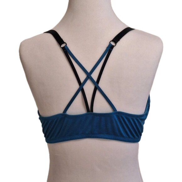 LA SENZA RACERBACK FRONT CLOSURE BRA SIZE 38D BLUE/BLACK - Picture 3 of 6